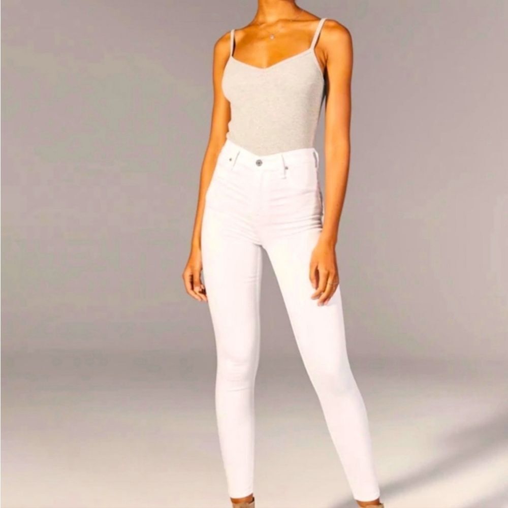 Abercrombie & Fitch -1158 The Jean Legging‎ High Rise White Size 26 / 2